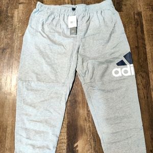 Men's Adidas light grey joggers, size 2x